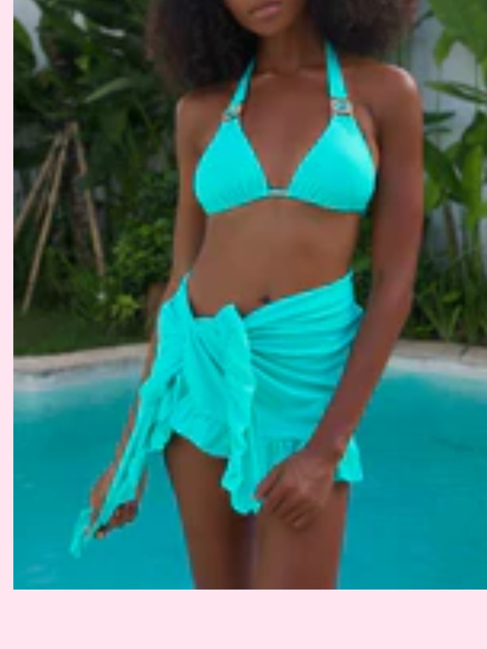 Moda Minx Turquoise Ruffle Sarong Cover-Up | One Size | Beach Resort